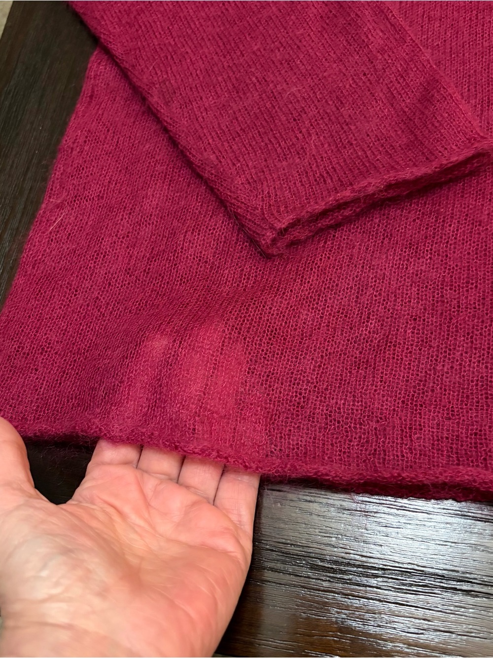 Eileen Fisher Kid Mohair Boxy Sweater Roll Neck Berry Red - Picture 11 of 12